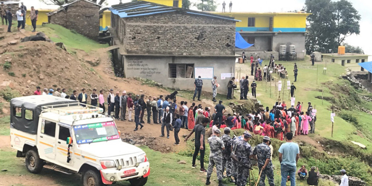 कडा सुरक्षाबीच बुढीगंगामा पुन: मतदान जारी